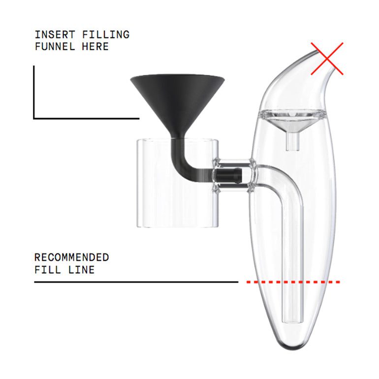 Add water to the XS Glass Attachment: