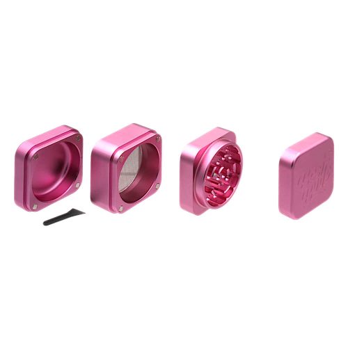 Best Buds The Cube Aluminium Grinder Pink 4 Parts 50mm 3