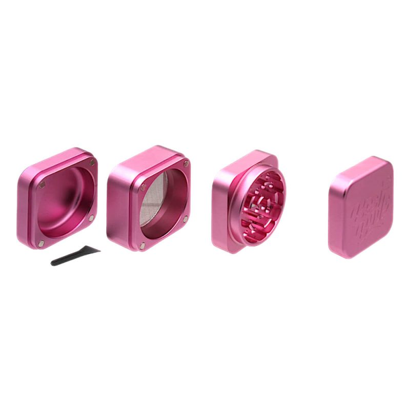 Best Buds The Cube Aluminium Grinder Pink 4 Parts 50mm 3