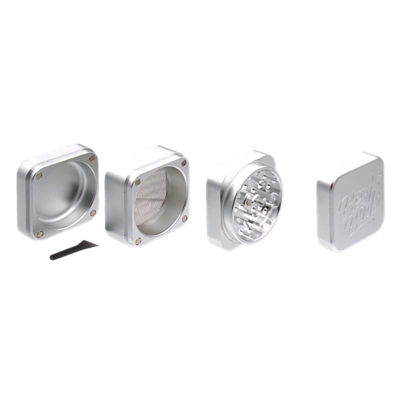 Best Buds The Cube Aluminium Grinder Silver 4 Parts 50mm 2 1