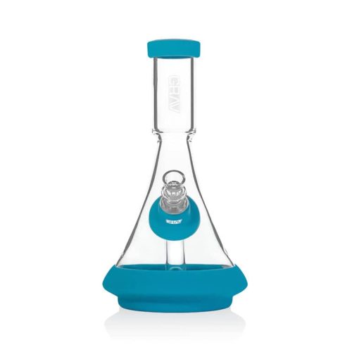 Grav deco beaker in silicone blue front