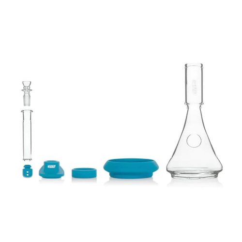 Grav deco beaker in silicone blue parts all