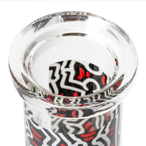 water pipe black red keith haring herbalize beaker 1