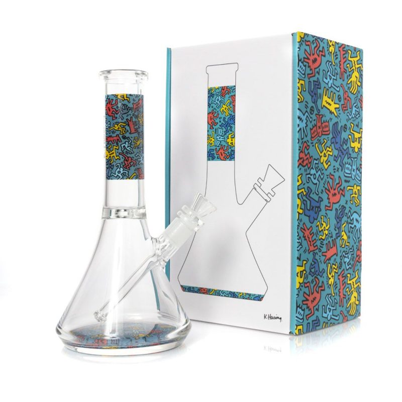 water pipe blue keith haring puresativa beaker