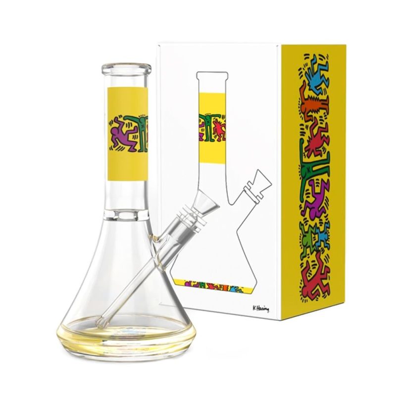 water pipe yellow keith haring herbalize beaker